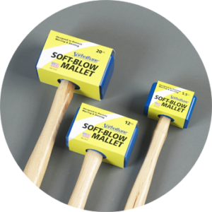 Packaged Sorbothane Soft-Blow Mallet in three sizes