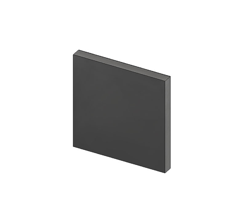 Model of 5" x 5" Sorbothane sheet stock with PSA