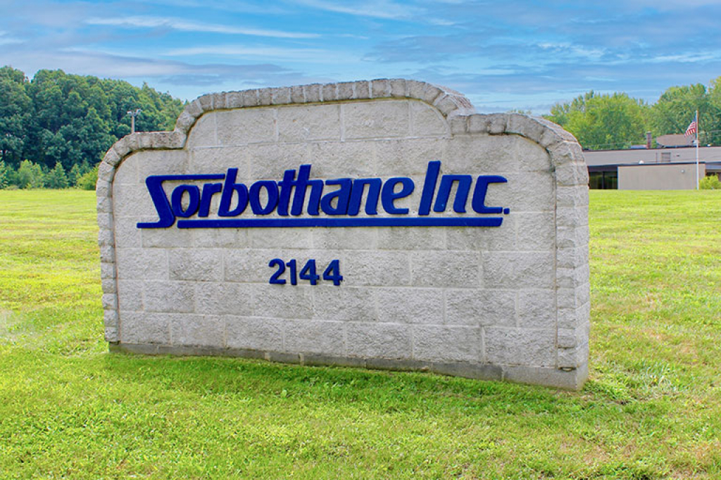 Sorbothane headquarters sign in Kent Ohio