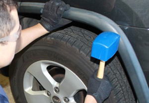 Sorbothane SOFT-BLOW MALLET is safe for auto body work.