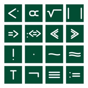 green and white symbols