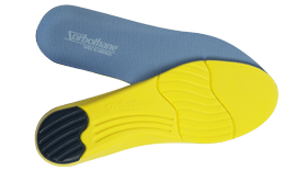Blue and yellow Ultra SORBOAIR® shoe insoles