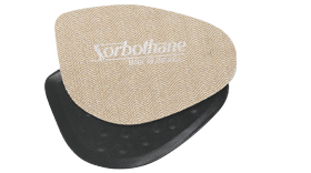 Beige Sorbothane ball-of-foot insoles.
