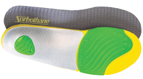 Yellow and green Sorbothane Ultra Plus Insoles