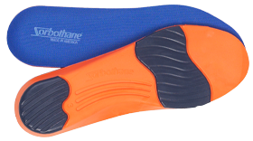 Blue, orange and black Sorbothane Ultra MAX DUTY Insole