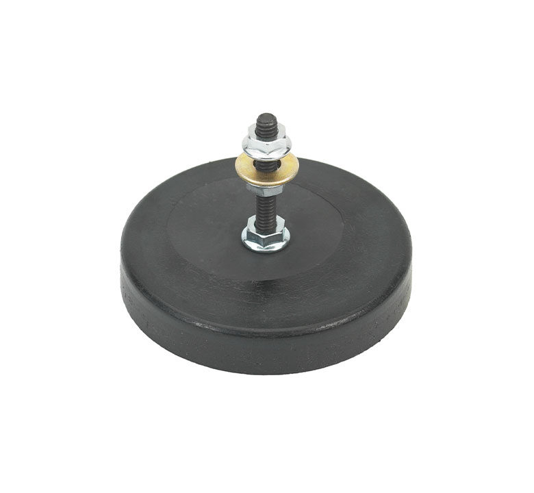 Black Sorbothane Anti-Vibration Leveling Mounts with metal components