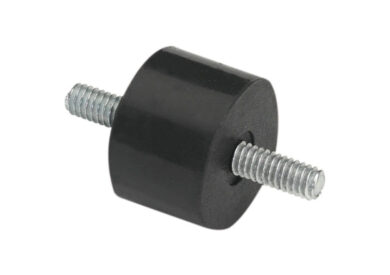Black Sorbothane Stud Mount with metal components